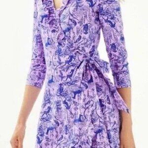 Lilly Pulitzer Jessalynn Lilac Freesia Safari As I See It Romper Size Small